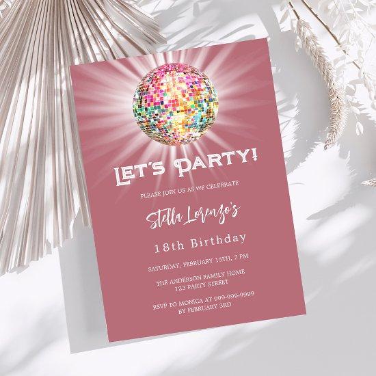 Disco party rose gold birthday