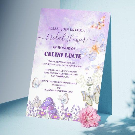 DIY Elegant Gold and Purple Butterfly Bridal Showe