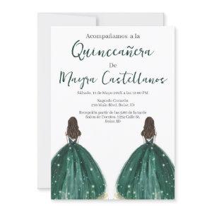Double Green silhouette Quinceañera