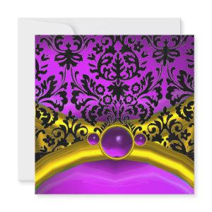 DRAGON LOVE GOLD PURPLE BLACK DAMASK MONOGRAM