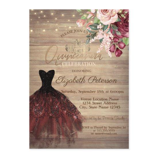 Dress, Tiara,String Lights Floral Wood Quinceañera