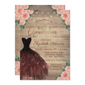Dress, Tiara,String Lights Wood Roses Quinceañera
