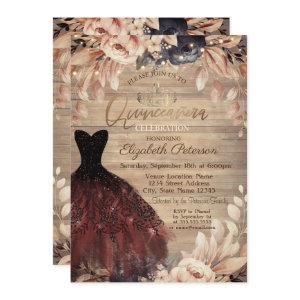 Dress, Tiara,Wood Blue Roses Quinceañera