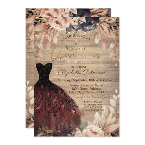 Dress, Tiara,Wood Blue Roses Quinceañera