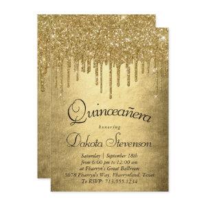 Dripping Gold Glitter | Champagne Melt Quinceanera