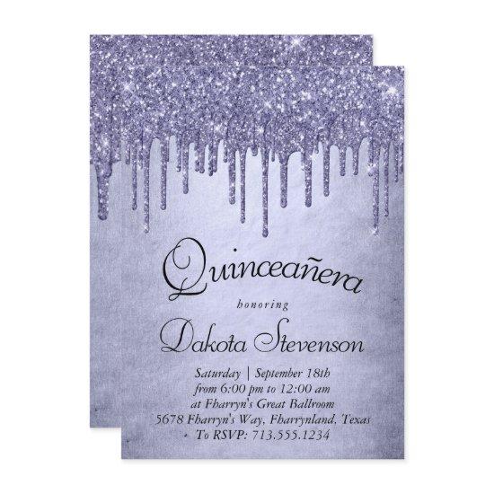Dripping Purple Glitter | Lavender Quinceanera