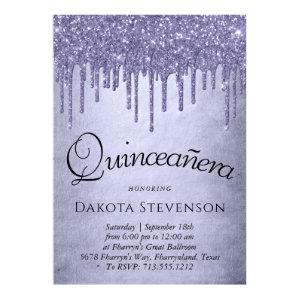 Dripping Purple Glitter | Lavender Quinceanera Poster