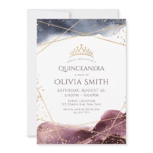 Dusk Watercolor Geometric Modern Quinceanera
