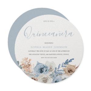 Dusty Blue Boho Pear Shimmer Quinceanera Party