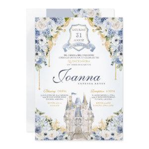 Dusty Blue Floral Princess Castle Royal Quince