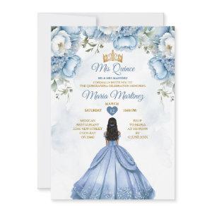 Dusty Blue Floral Spanish Princess Mis Quince