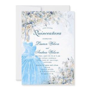 dusty blue floral twins Quinceañera