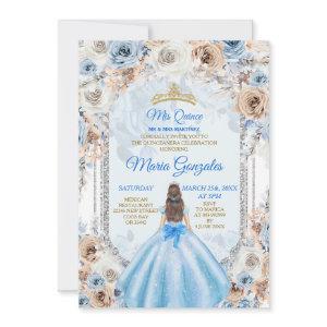 Dusty Blue & Gold Floral Mis XV Anos
