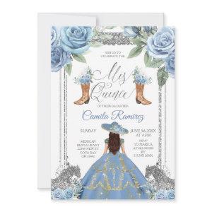 Dusty Blue Horse & Western Boots Sweet 16th
