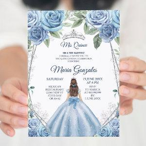 Dusty Blue Mexican Girl Princess Quinceanera