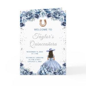 Dusty Blue Princess Charro Quinceañera Program