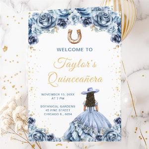 Dusty Blue Princess Charro Quinceañera Program