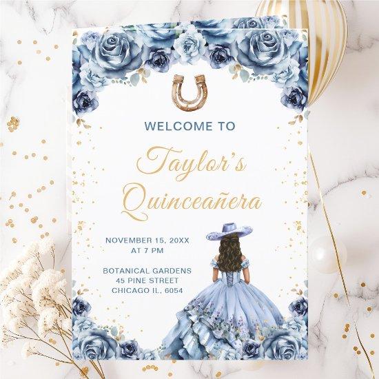 Dusty Blue Princess Charro Quinceañera Program