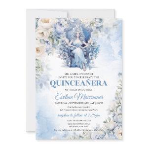 Dusty Blue Princess with flowers and Tiara