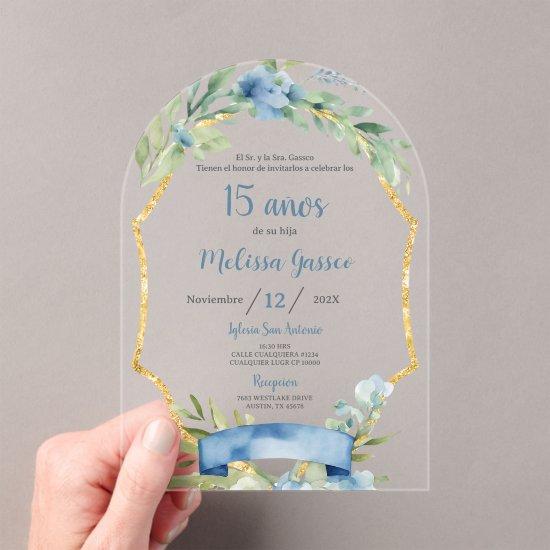 Dusty Blue Quinceañera Acrylic