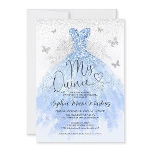 Dusty Blue Silver Dress Mis Quince Quinceañera
