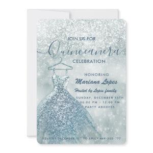 Dusty blue snow winter wonderland Quinceañera Invi
