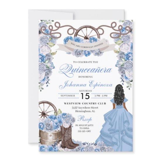 Dusty Blue Western Ranchero Quinceanera