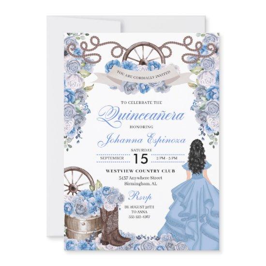 Dusty Blue Western Ranchero Quinceanera