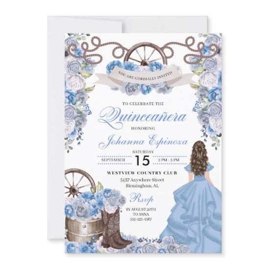 Dusty Blue Western Ranchero Quinceanera