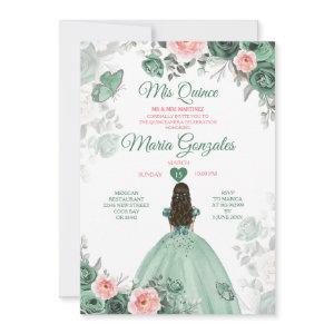 Dusty Green Pink Mis Quince 15 Anos Crown