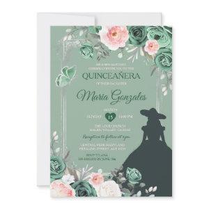 Dusty Green Quinceañera Pink Floral Crown