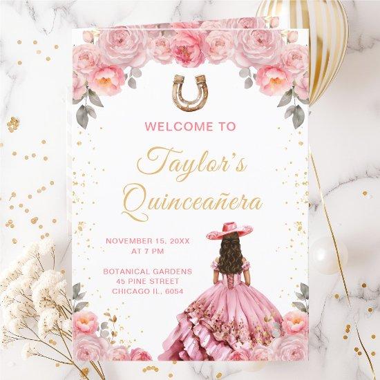 Dusty Pink Princess Charro Quinceañera Program
