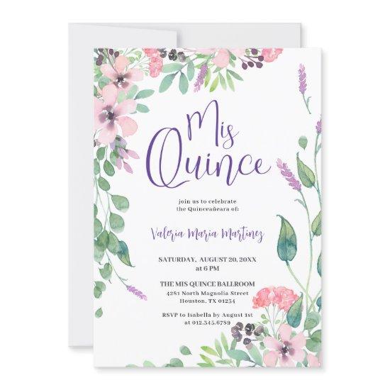 Dusty Pink Purple Wildflower Quinceanera