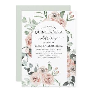 Dusty Pink Quinceañera Floral Greenery