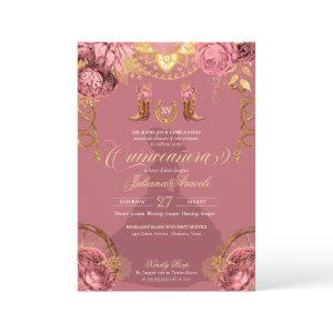Dusty Pink Rose Elegant Western Charro Quinceanera