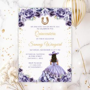 Dusty Purple Princess Floral Charro Quinceañera