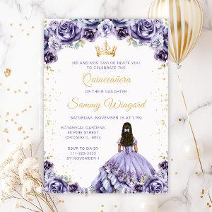 Dusty Purple Princess Floral Quinceañera