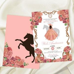 Dusty Rose Gold Blush Western Charro Quinceañera