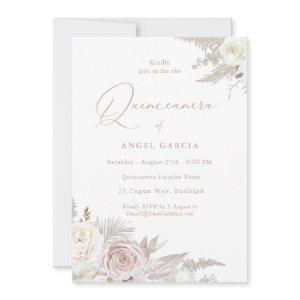 Dusty Rose & Ivory Elegant Quinceanera Party
