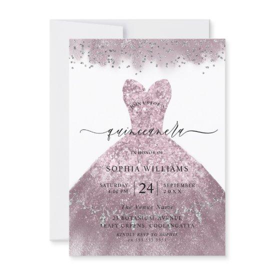 Dusty Rose Pink Blush Dress Quinceanera Party