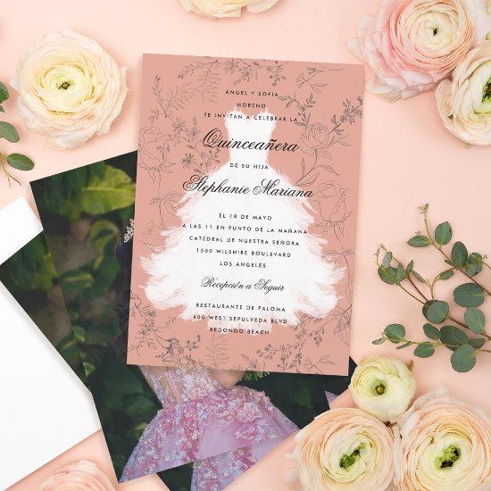 Dusty Rose Terracotta Dress Quinceañera