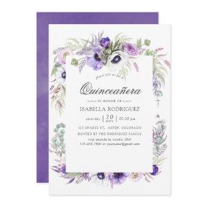 Dusty Violet Wedding Watercolor Quinceañera