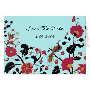 EDEN ,ELEGANT BLUE RED BLACK WHITE FLOWERS ,BIRDS
