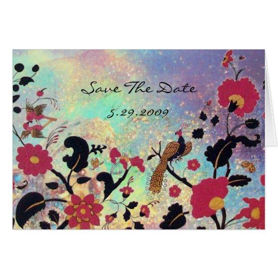 EDEN ,ELEGANT BLUE RED BLACK WHITE FLOWERS ,BIRDS