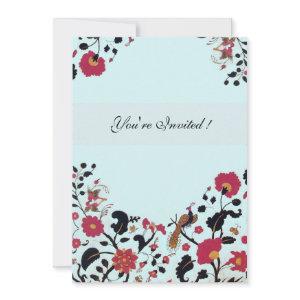 EDEN,Wedding Love Birds, Red Black Flowers,Blue
