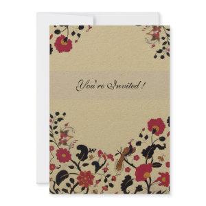 EDEN,Wedding Love Birds, Red Black Flowers,Kraft