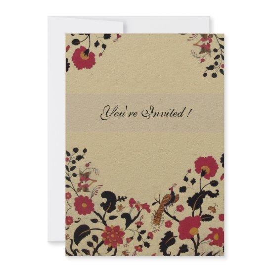 EDEN,Wedding Love Birds, Red Black Flowers,Kraft