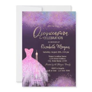 Eiffel Tower Dress Dusty Purple Quinceanera