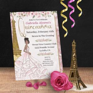 Eiffel Tower Pink Sparkle Glamour Girl Quinceanera