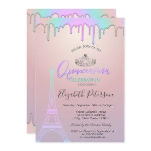 Eiffel Tower,Rainbow Drips Quinceañera